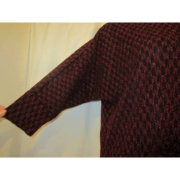 ALFANI PETITE Rose Shimmer red black sparkle top Women PL NWT $60 - Picture 3 of 7